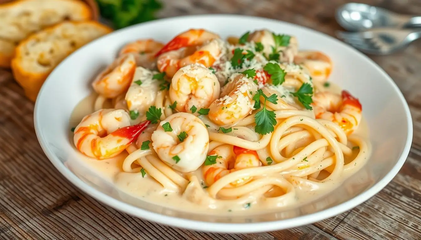 chicken and shrimp alfredo