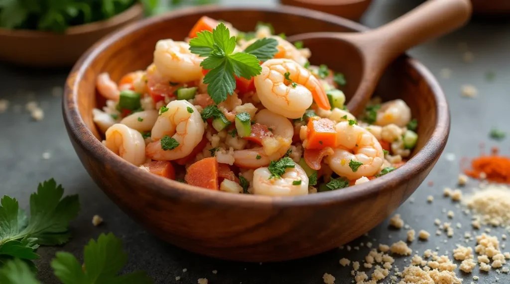 Seafood Stuffing Mixing Technique