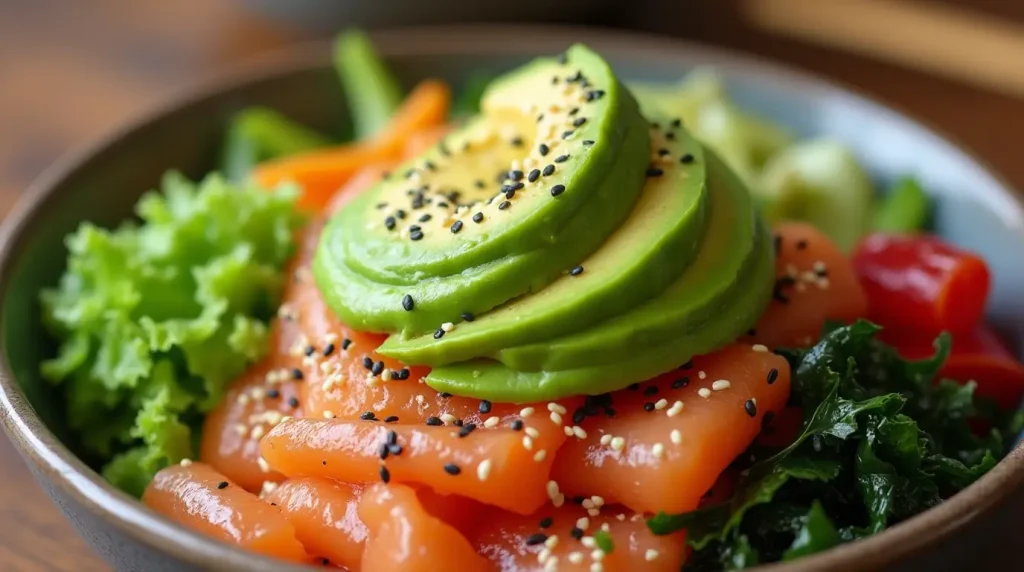 Avocado Topping for Salmon Poke Bowl