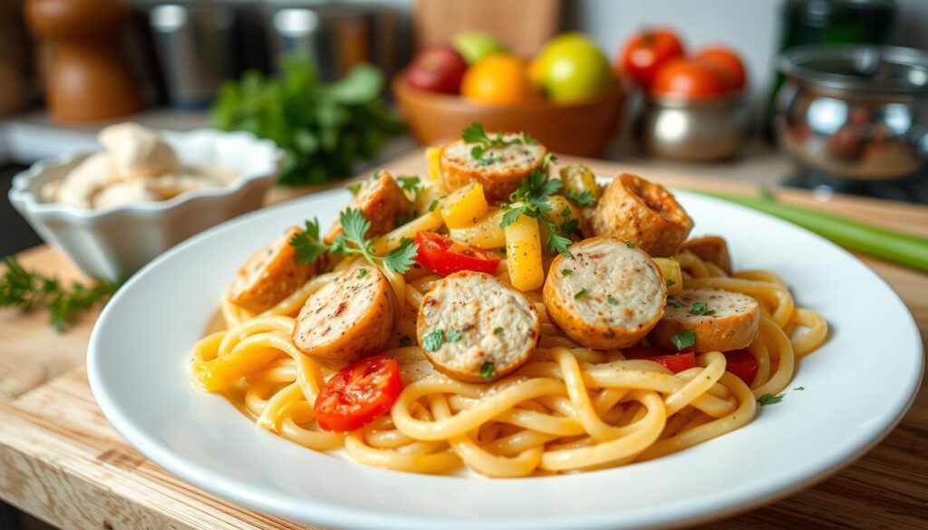 Chicken Apple Sausage Pasta Dish