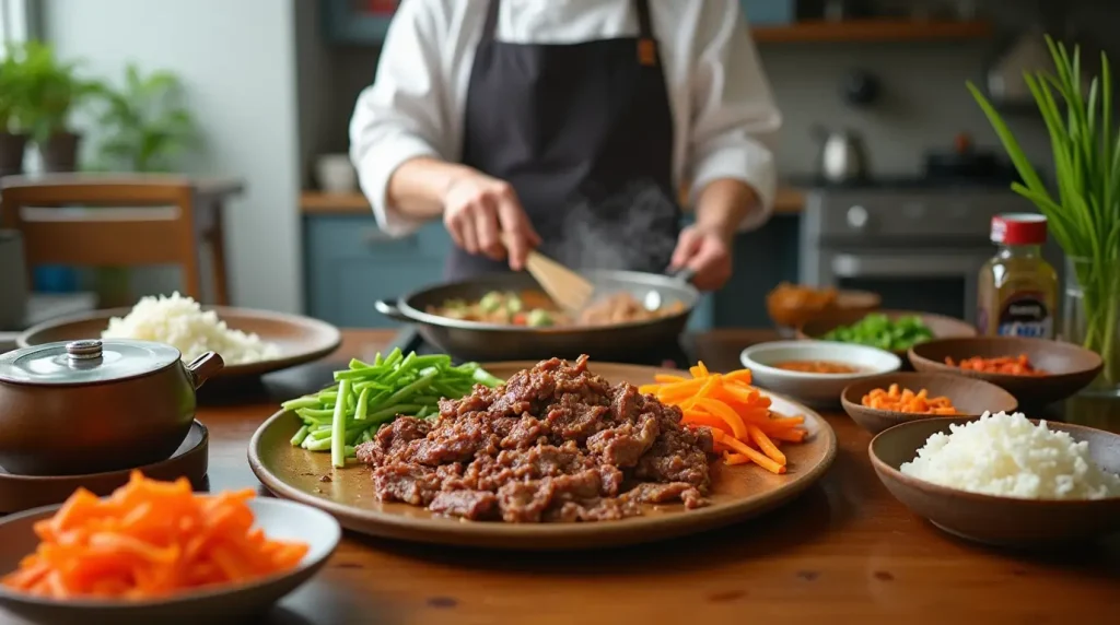 Quick Ground Beef Bulgogi Preparation